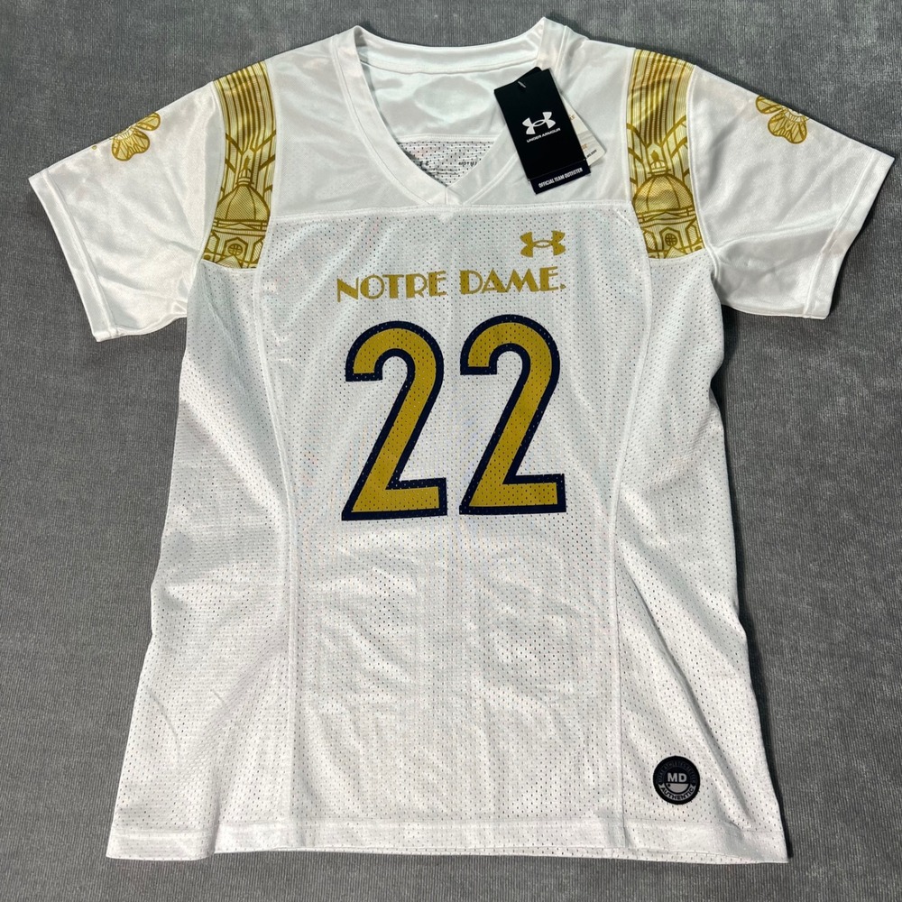 Under Armour Notre Dame Fighting Irish Jersey Womens Medium White 22